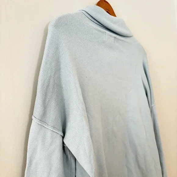 VICI Size Small Light Blue Mock Neck Sweater | Soft Knit Pullover | Minimalist - Picture 5 of 8